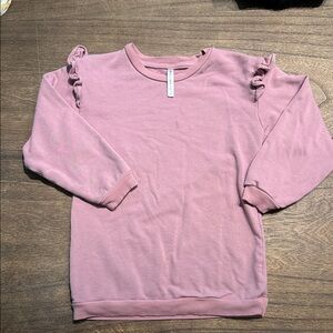 Charming Mauve Kids Sweatshirt with Ruffles